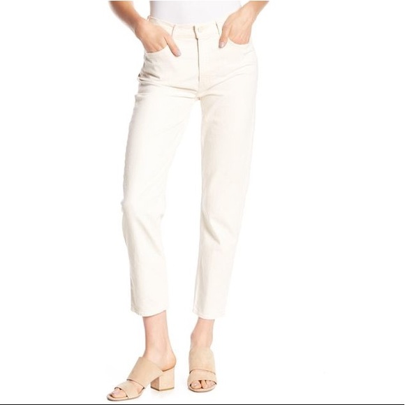 MOTHER Denim - Mother The Sinner Straight Crop Jean Off White 28